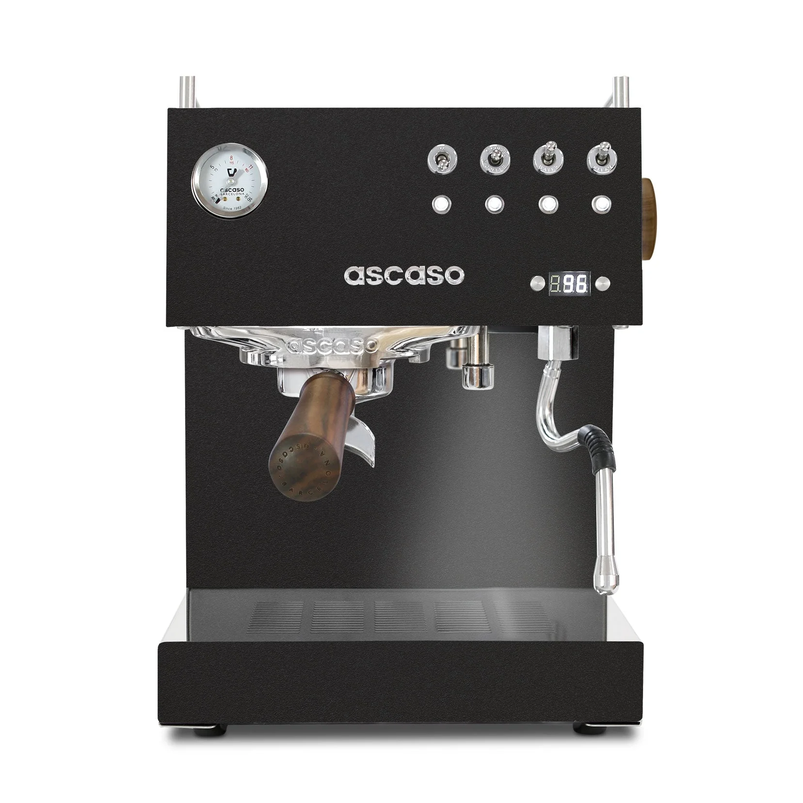 Refurbished Steel DUO PID, Programmable Espresso Machine w/ Volumetric Controller, Dual Thermoblock, 120V (Black)